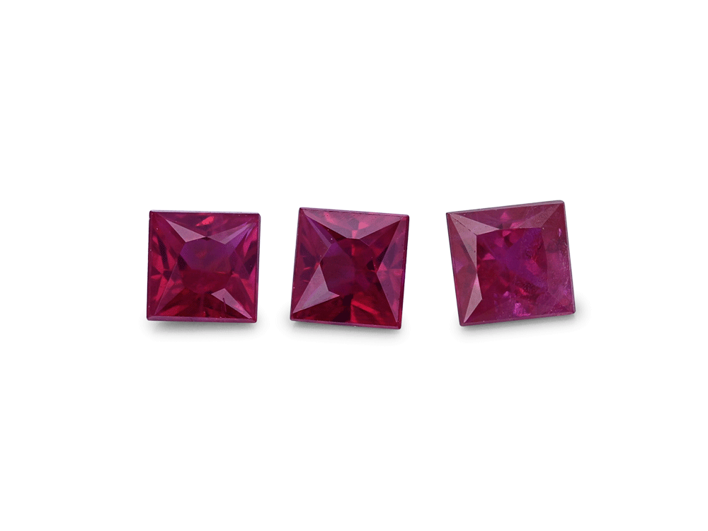 Ruby 2.75mm Princess Cut Mid Red