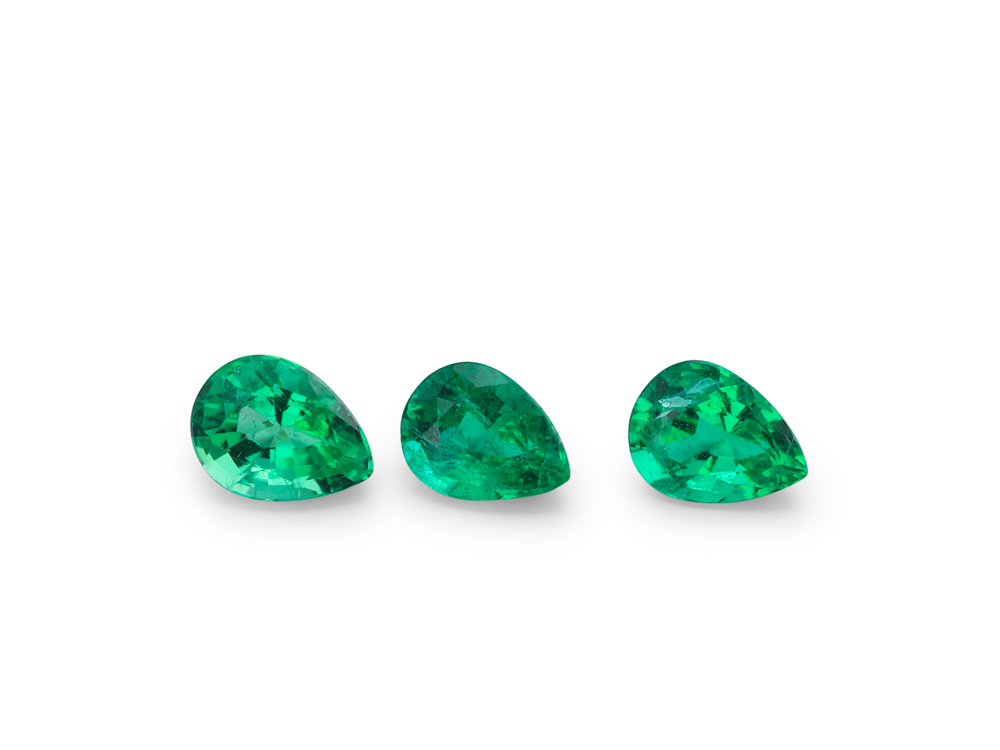 Emerald 4x3mm Pear Shape Mid Green