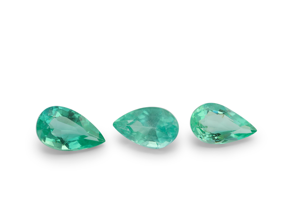 Emerald 5x3mm Pear Shape Light Green