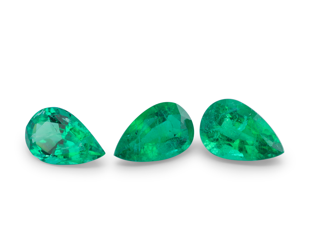 Emerald 6x4mm Pear Shape Mid Green