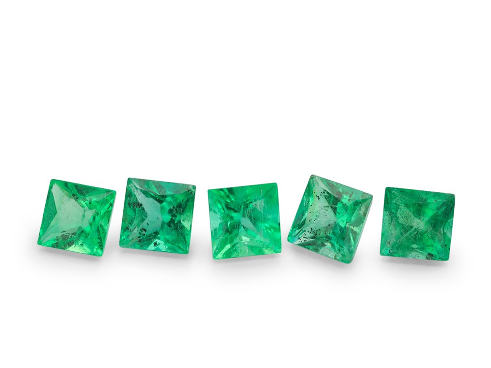 Emerald 2.75mm Princess Cut Bright Green