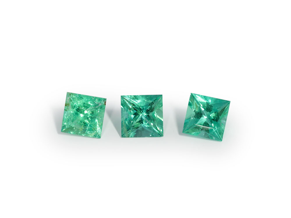 Emerald 3.00mm Princess Cut Bright Green