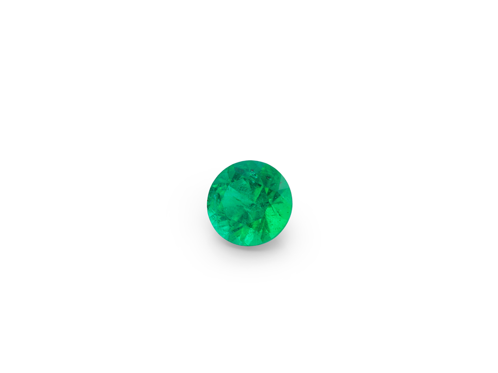 Emerald 3.50mm Round Diamond Cut Bright Green