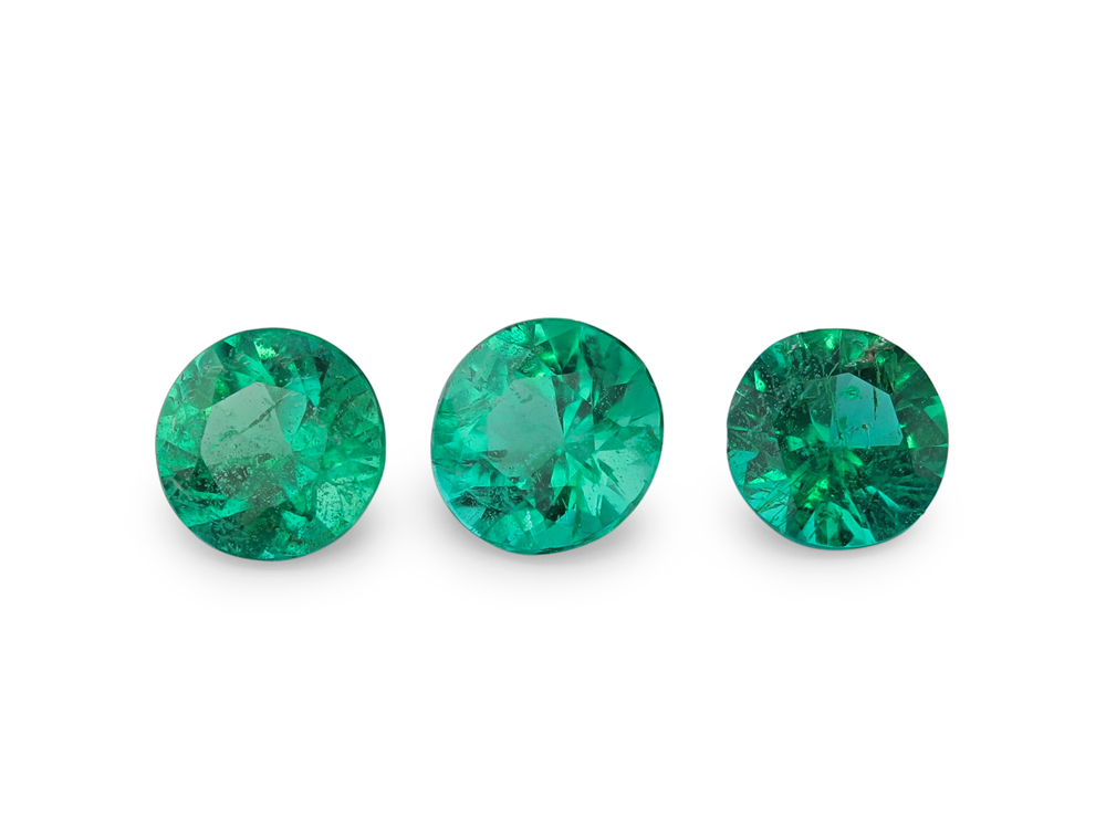 Emerald 3.50mm Round Diamond Cut Bright Green