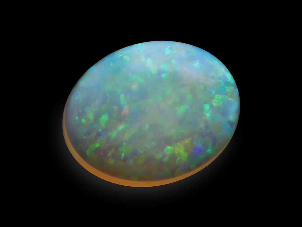 White Opal 10.1x8.1mm Oval Cabochon