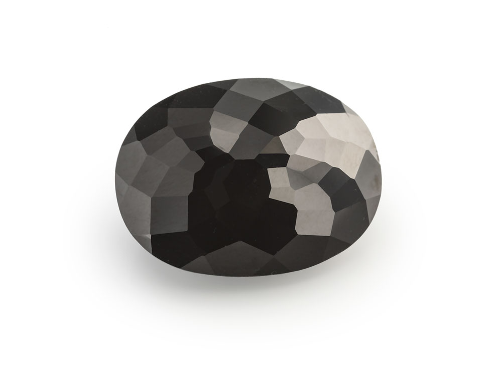 Black Spinel 12x10mm Oval Rose Cut