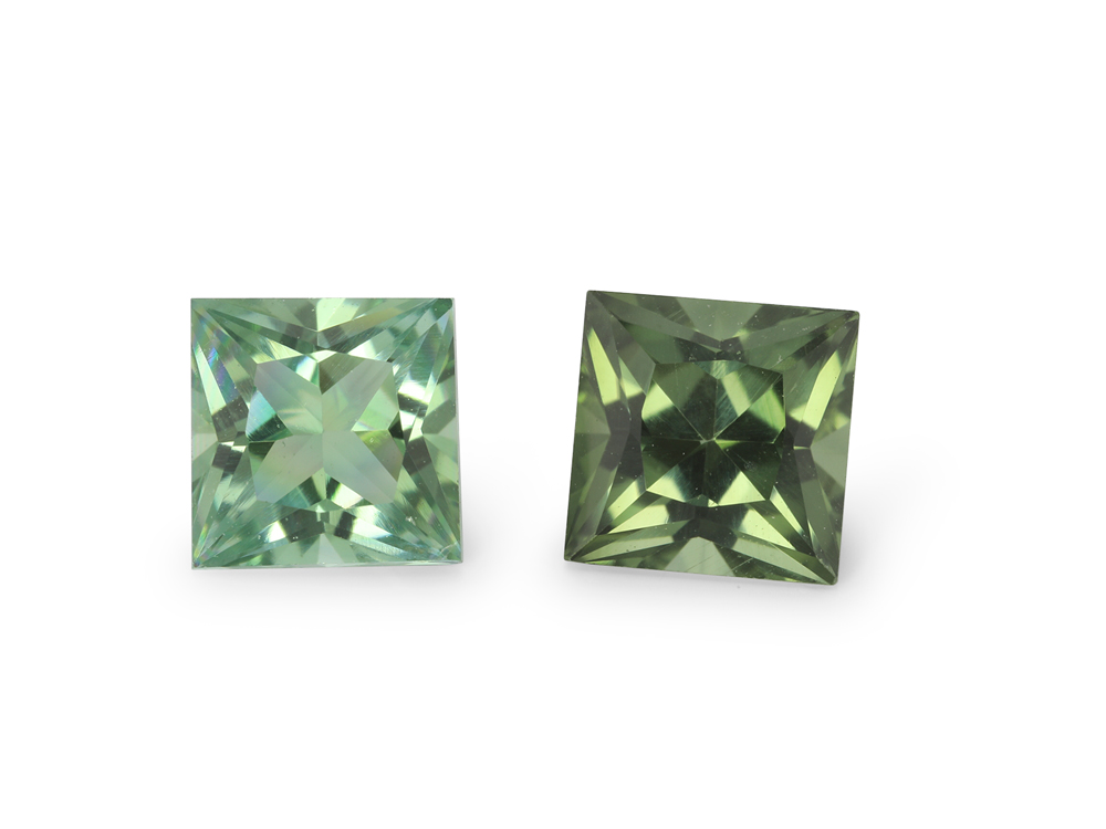 Blue Green Tourmaline 5.00mm Princess Cut Light