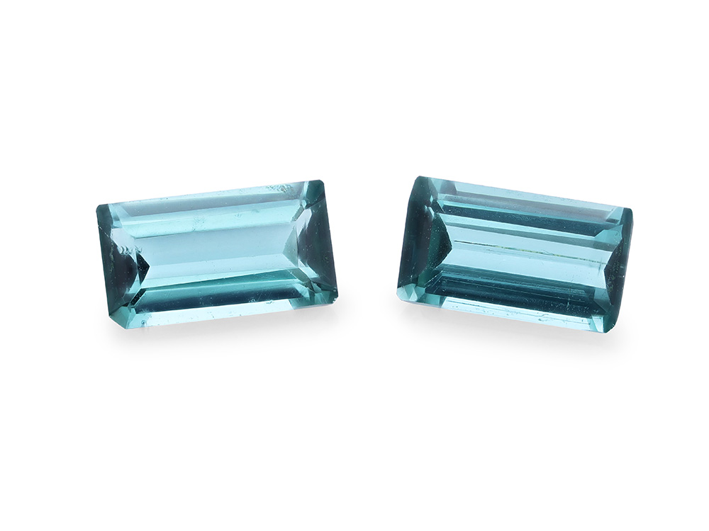 Blue Green Tourmaline 6x3mm Baguette Light