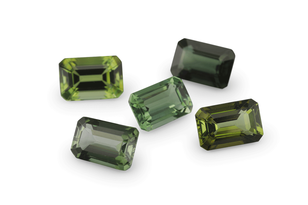 Blue Green Tourmaline 5x3mm Emerald Cut