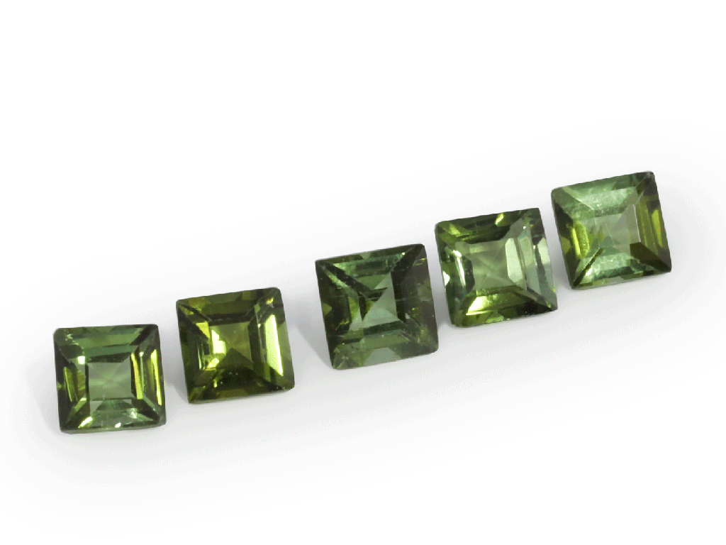 Green Tourmaline 3.50mm Carre Cut Light