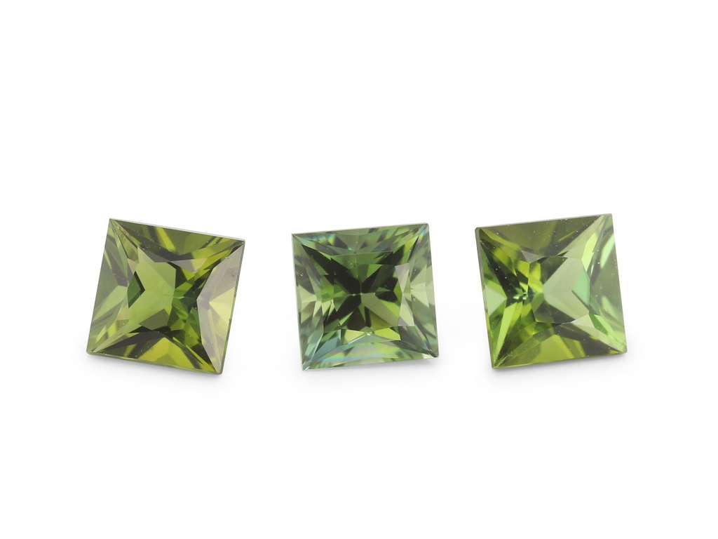 Blue Green Tourmaline 4.00mm Princess Cut Light