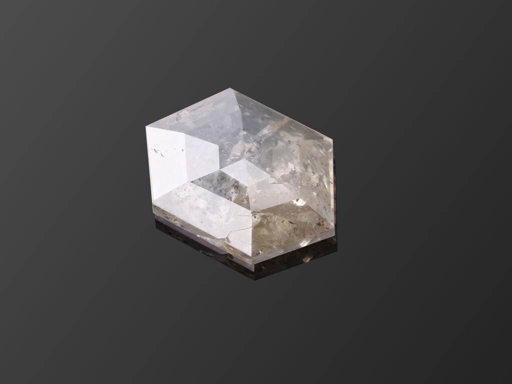 Salt & Pepper Diamond 6x4.2mm Hexagon Rose Cut