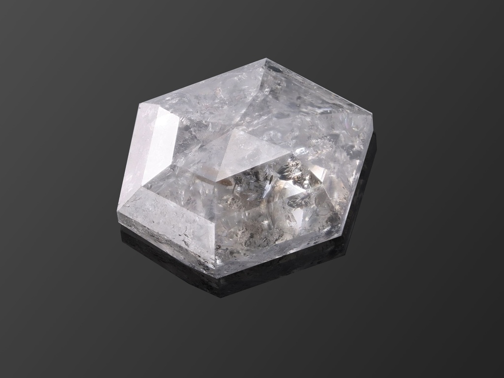 Salt & Pepper Diamond 6.1x4.5mm Hexagon Rose Cut