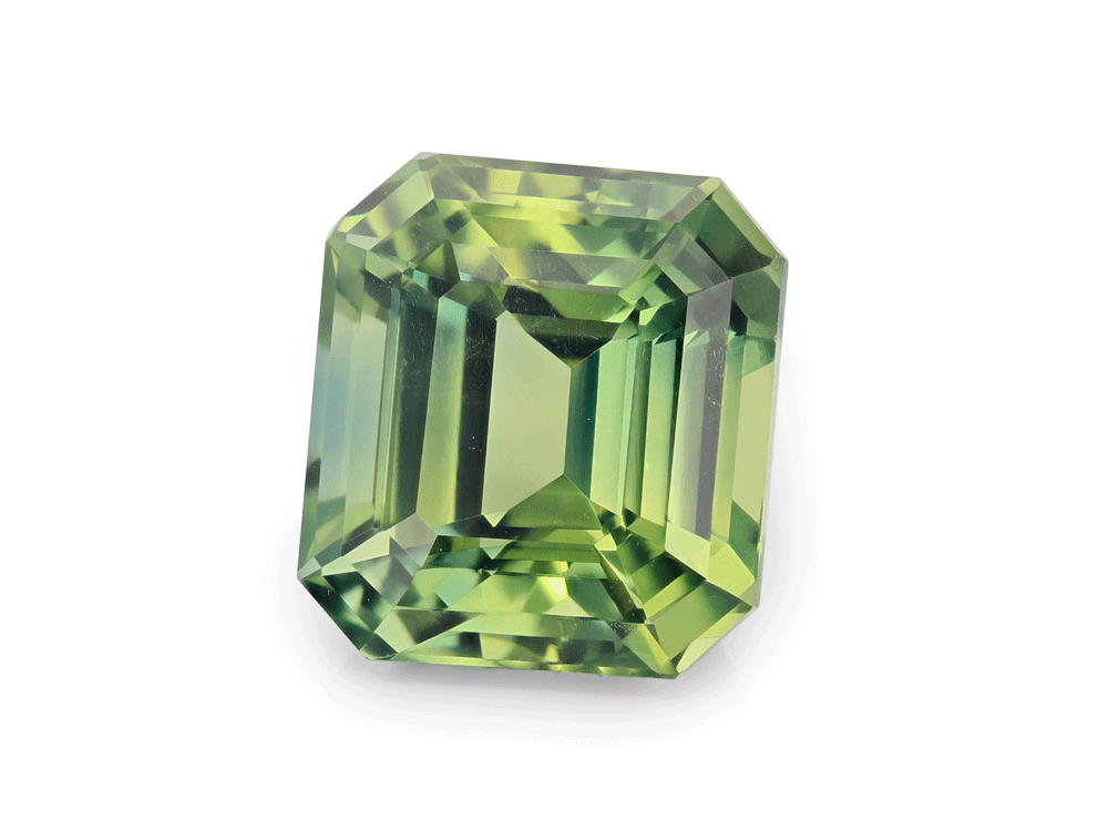 Parti Sapphire 7.96x7.26mm Emerald Cut Blue Green