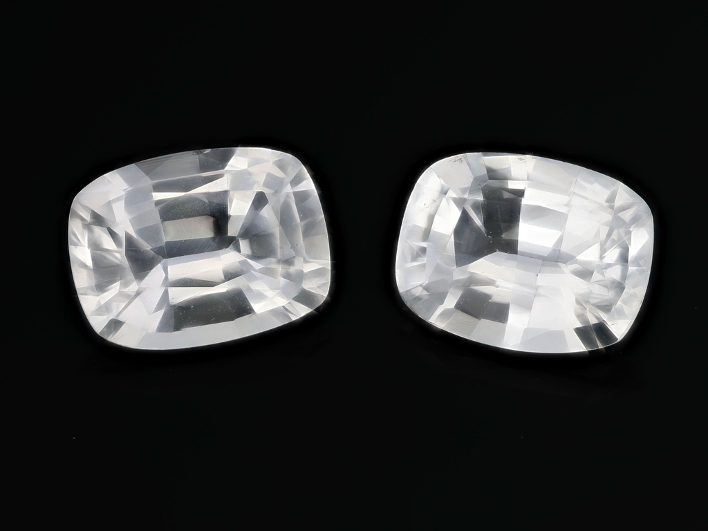 White Sapphire 7.9x6.00mm Cushion Pair