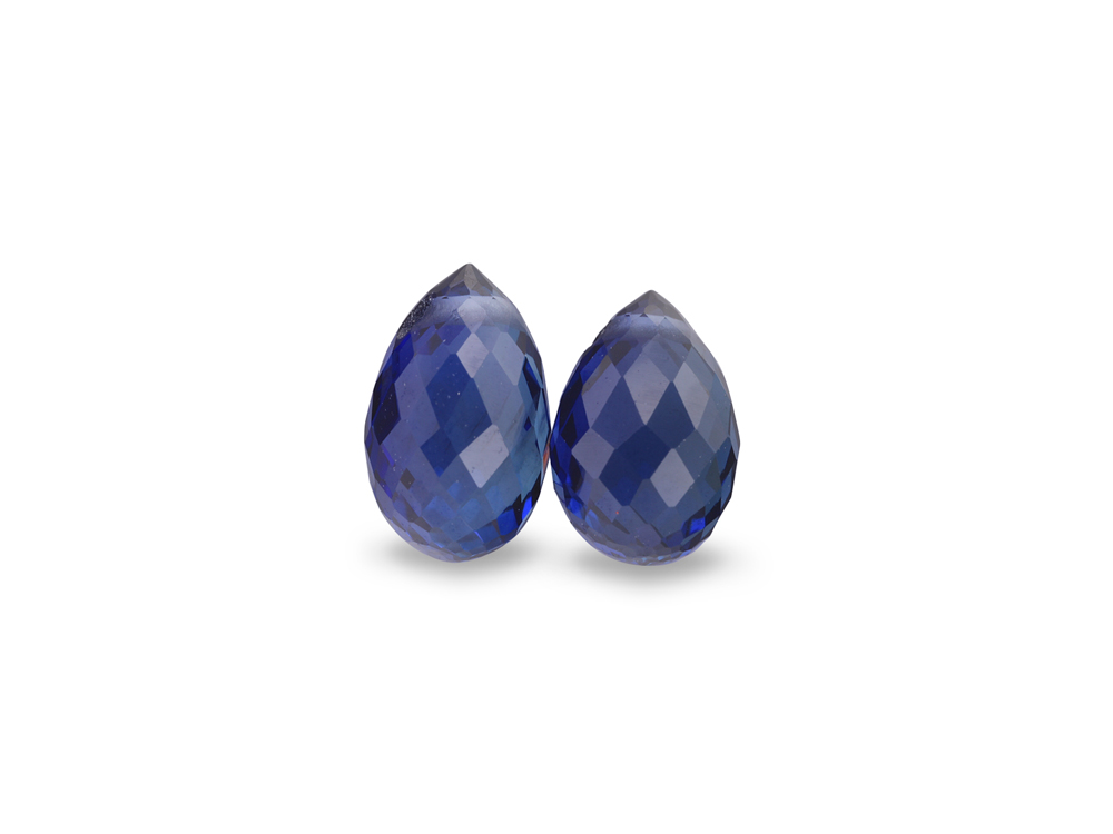 Ceylon Sapphire 6x4mm +/- Briolette Strong Blue Pair