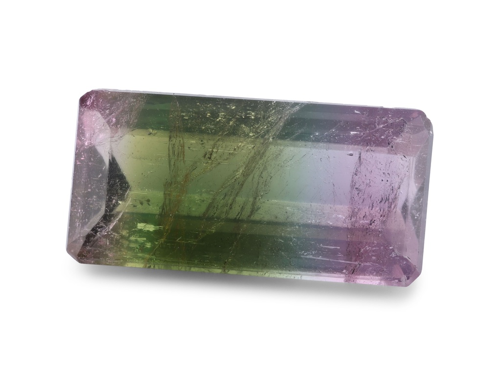 Tri Colour Tourmaline 26x13.2mm Emerald Cut