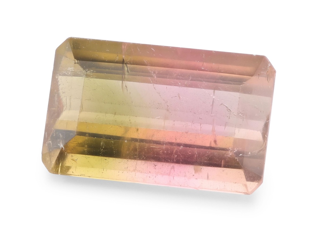 Tri Colour Tourmaline 13.7x8.65mm Emerald Cut