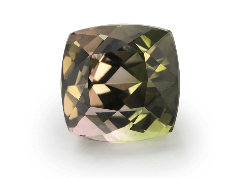 Tri Colour Tourmaline 10mm Square Cushion