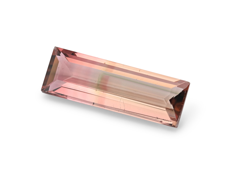 Bi Colour Tourmaline 14x4.7mm Baguette