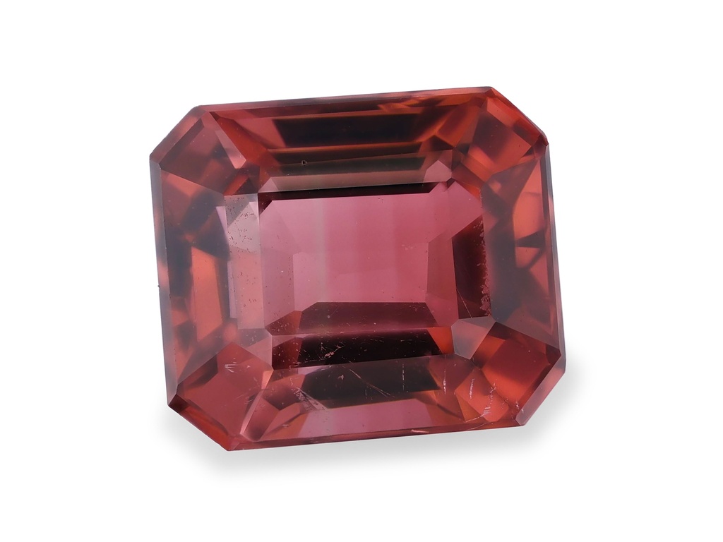 Orange Pink Tourmaline 7.1x6.1mm Emerald Cut