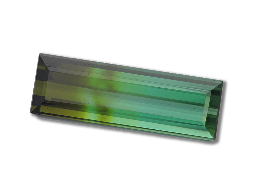 Bi Colour Tourmaline 15.8x5.1mm Baguette