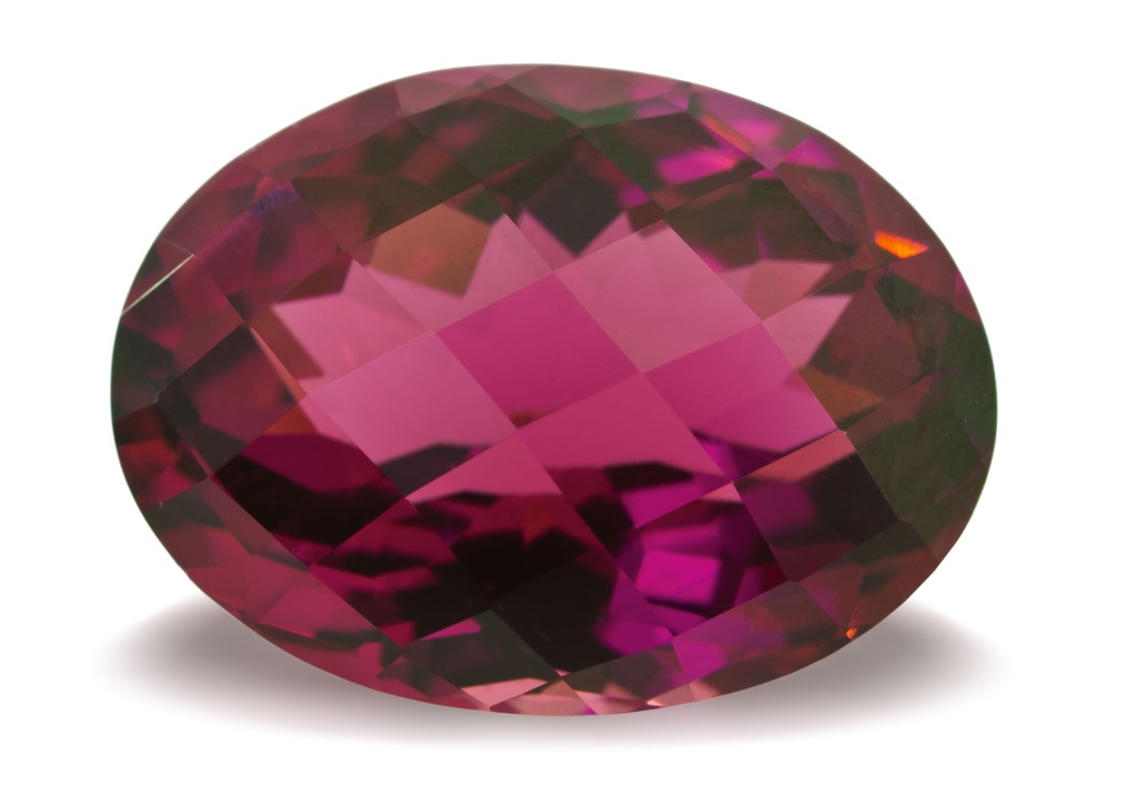 Pink Tourmaline 17.5x13mm Oval Chequerboard 