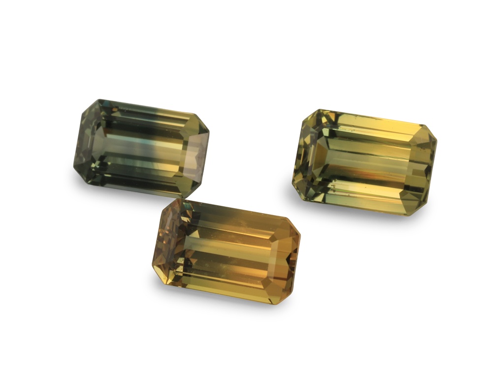 Parti Sapphire Emerald Cut "Sunset" - Set of 3pcs