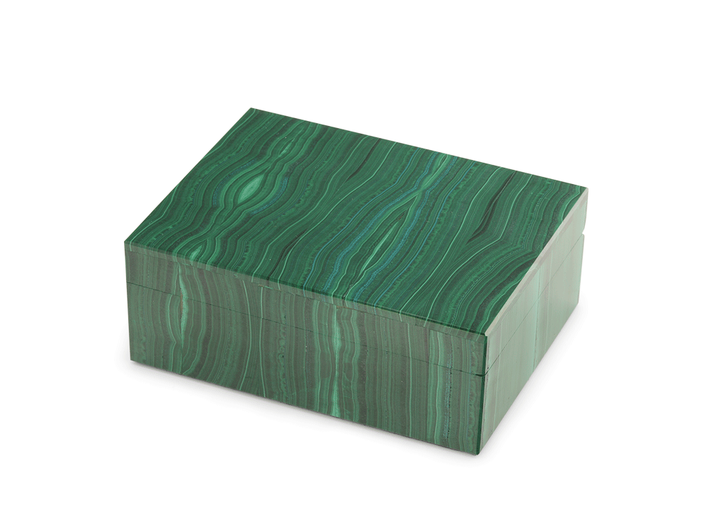 Ornamental Malachite 100x80mm Gem box