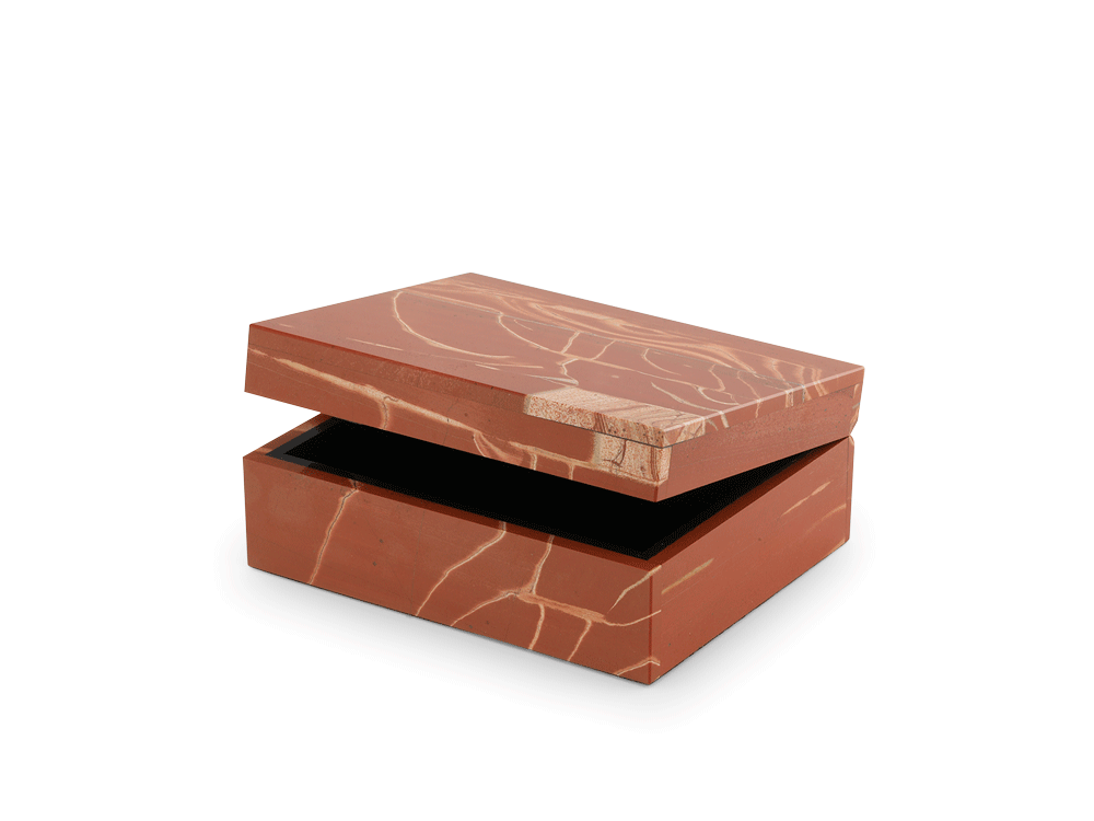 Ornamental Red Jasper 100x80mm Gem box