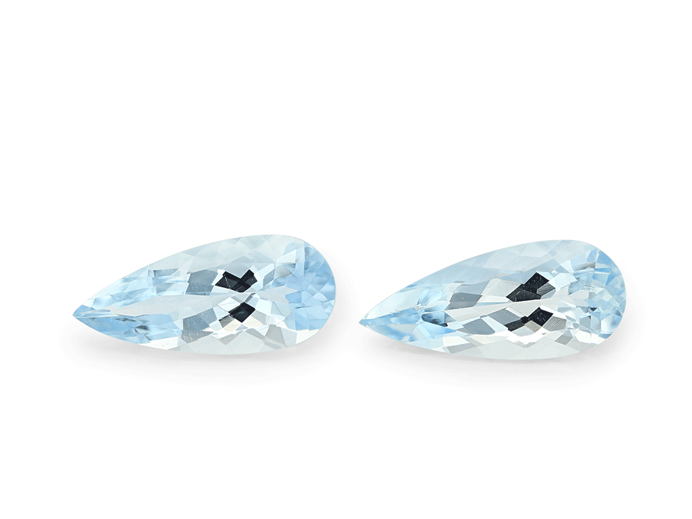 Aquamarine 14x6mm Pear Shape - PAIR