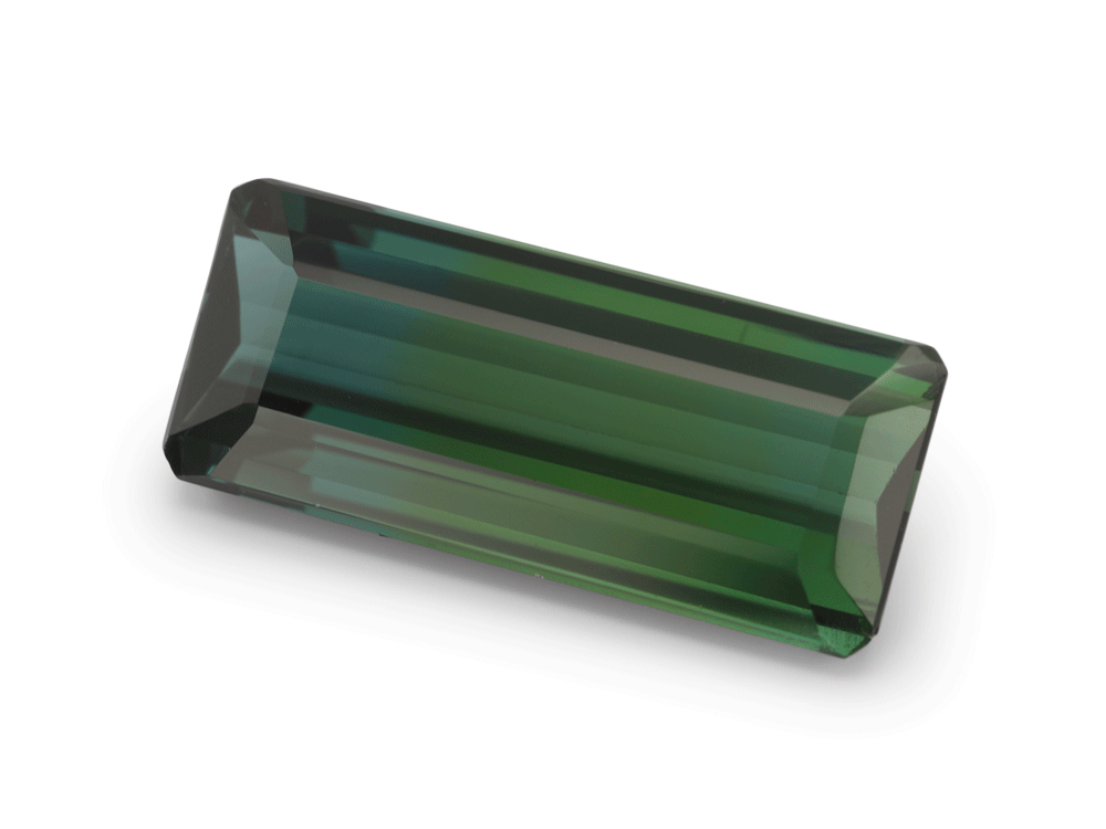 Blue Green Tourmaline 12.1x5.15mm Emerald Cut