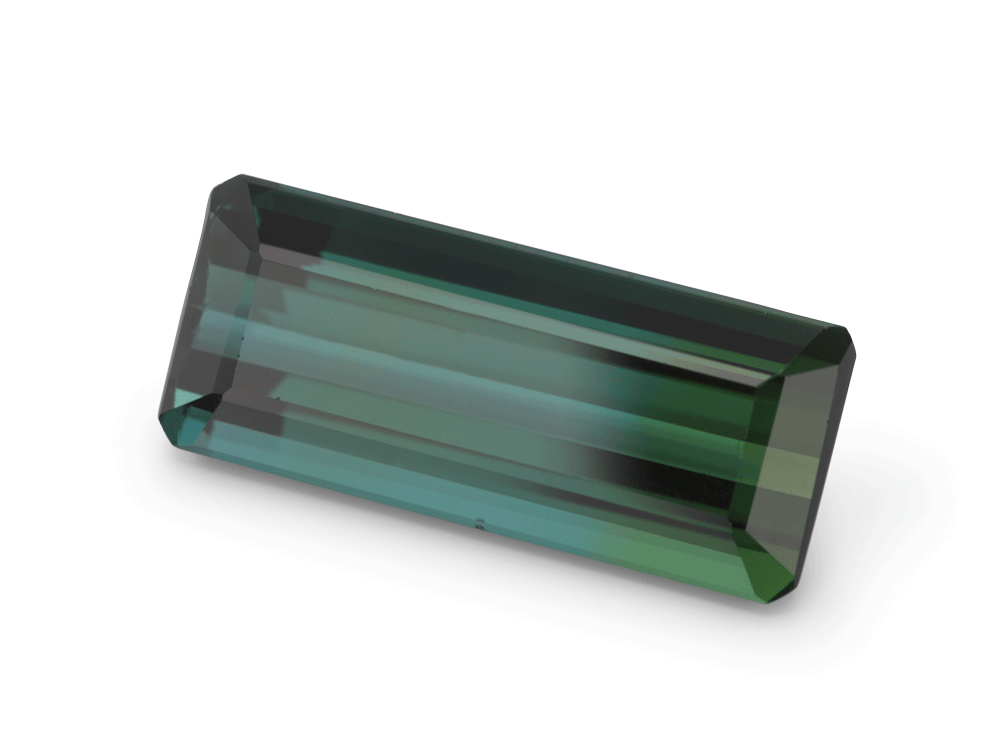 Blue Green Tourmaline 12.1x5.1mm Emerald Cut