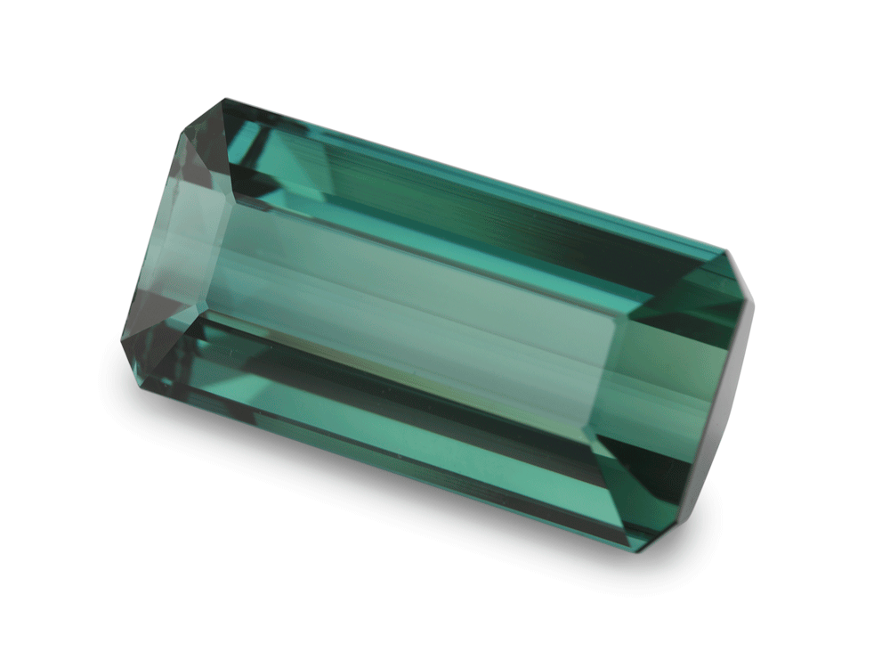 Green Blue Tourmaline 20.7x10.4mm Fancy Emerald Cut