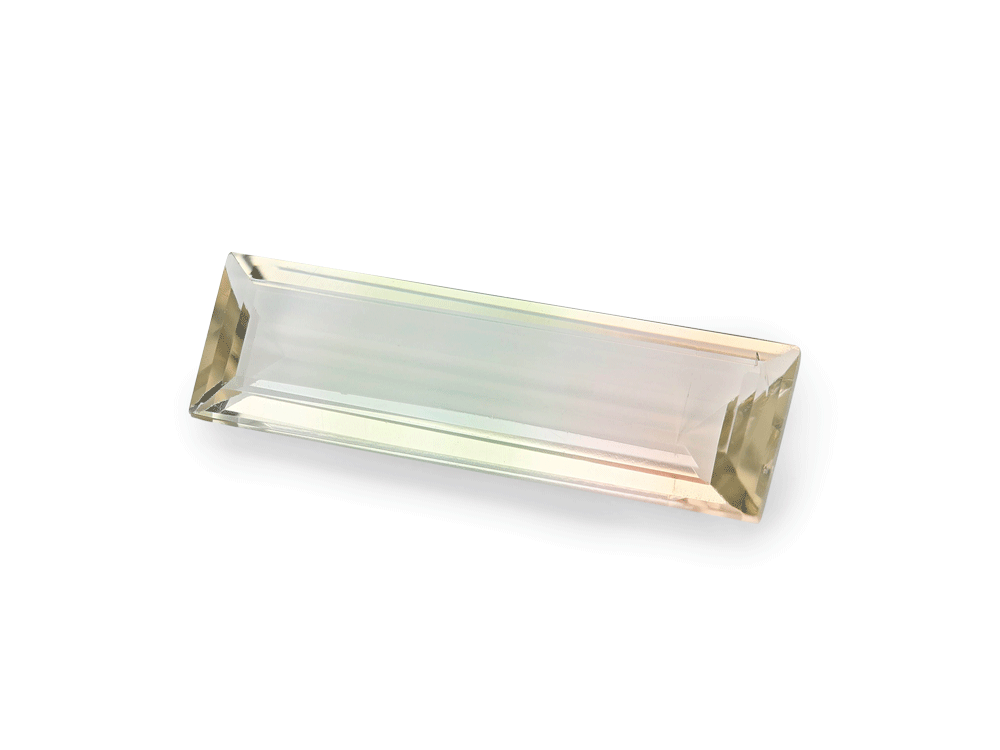 Bi Colour Tourmaline Pale 16.2x5.2mm Baguette