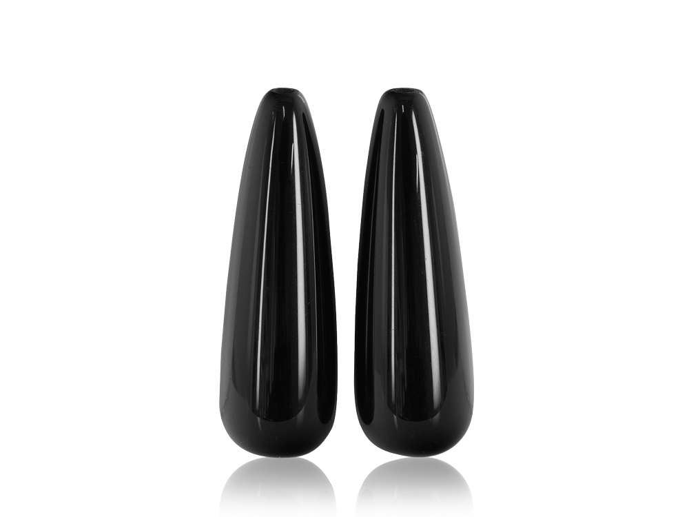 Onyx Drop Polished 25x8mm Pair 