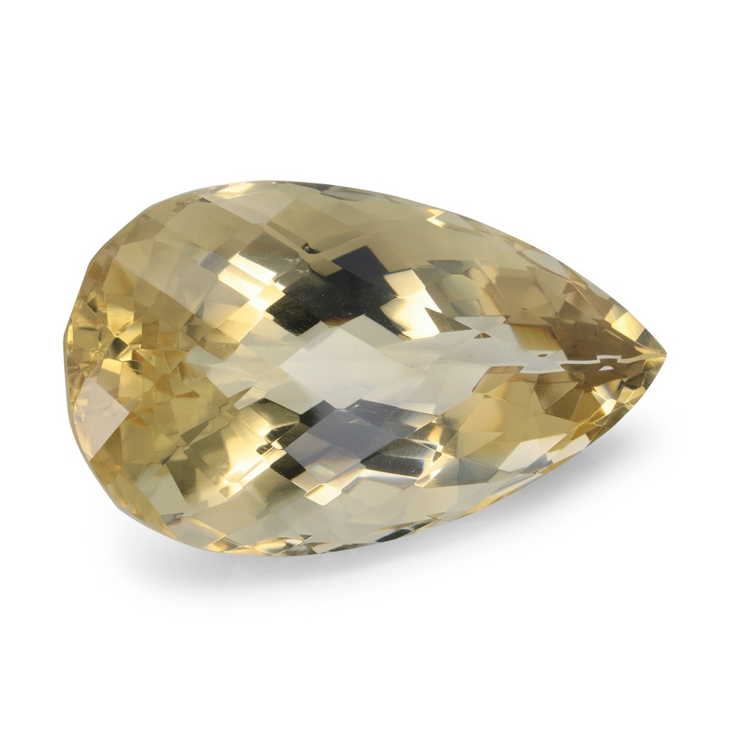 Citrine 55x32mm Pear Shape Chequerboard