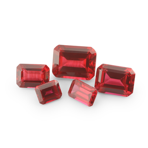 Synthetic Ruby - Emerald Cut