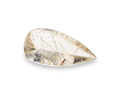 [QZX3639] Quartz with Yellow Rutile 26.5x13mm Pear Shape