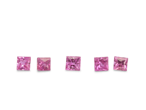 [KQP0175A] Pink Sapphire 1.75mm Princess Cut Mid to Strong