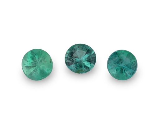 [ER035B] Light Green Emerald 3.50mm Round Diamond Cut