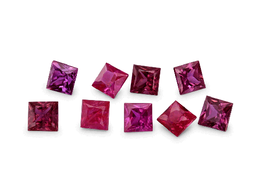 [RQP02C] Ruby 2.00mm Princess Cut Pink