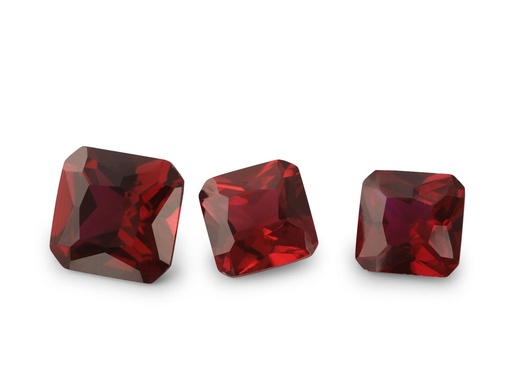 Synthetic Corundum (Bright Red Ruby) - Square Emerald Radiant Cut