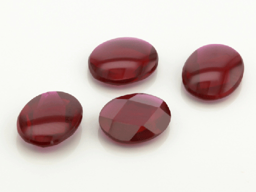 Synthetic Corundum (Dark Red Ruby) - Oval Buff Top