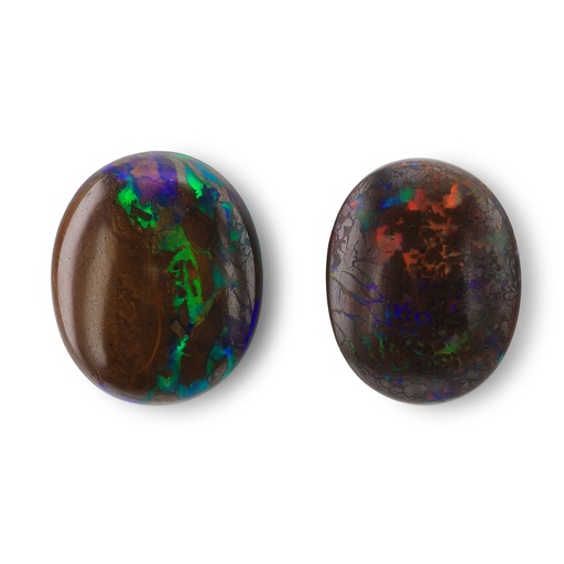 [NS3020] Boulder Opal 9x7-mm+/- Oval Set of 2