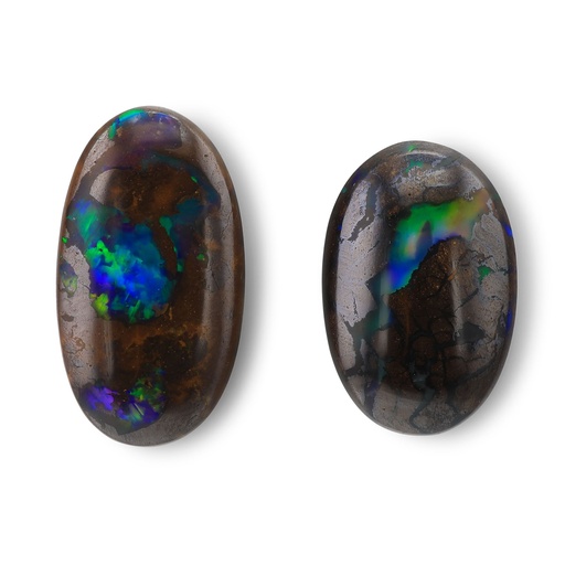 [NS3025] Boulder Opal 11x7mm+/- Oval Set of 2