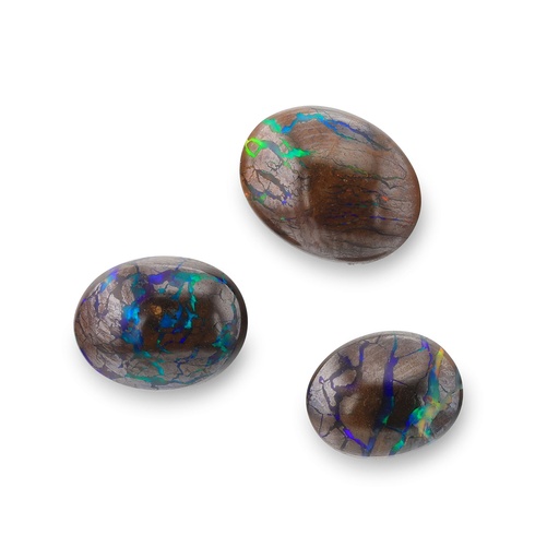 [NS3026] Boulder Opal 8x6-10x8mm Oval Set of 3