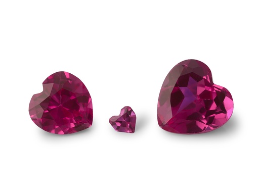 Synthetic Corundum (Dark Pink Ruby) - Heart Shape