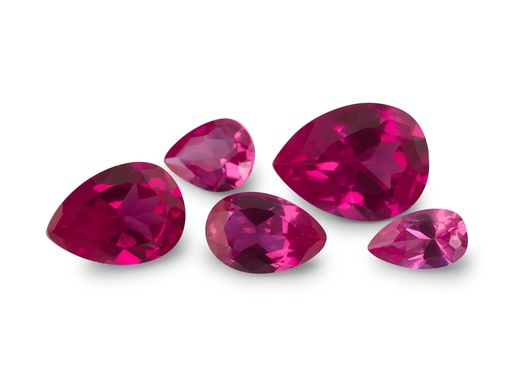 Synthetic Corundum (Dark Pink Ruby) - Pear Shape