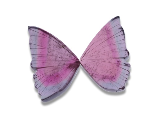 [CARVX3051] Pink Grey Tourmaline Butterfly Wings 19x24mm